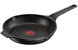 Tefal E24940 Robusto Aluguss Grillpfanne 26 cm | einfache Reinigung | Antihaftversiegelung | Thermo-Signal Temperaturanzeiger | spülmaschinenfest | induktionsgeeignet | Schwarz